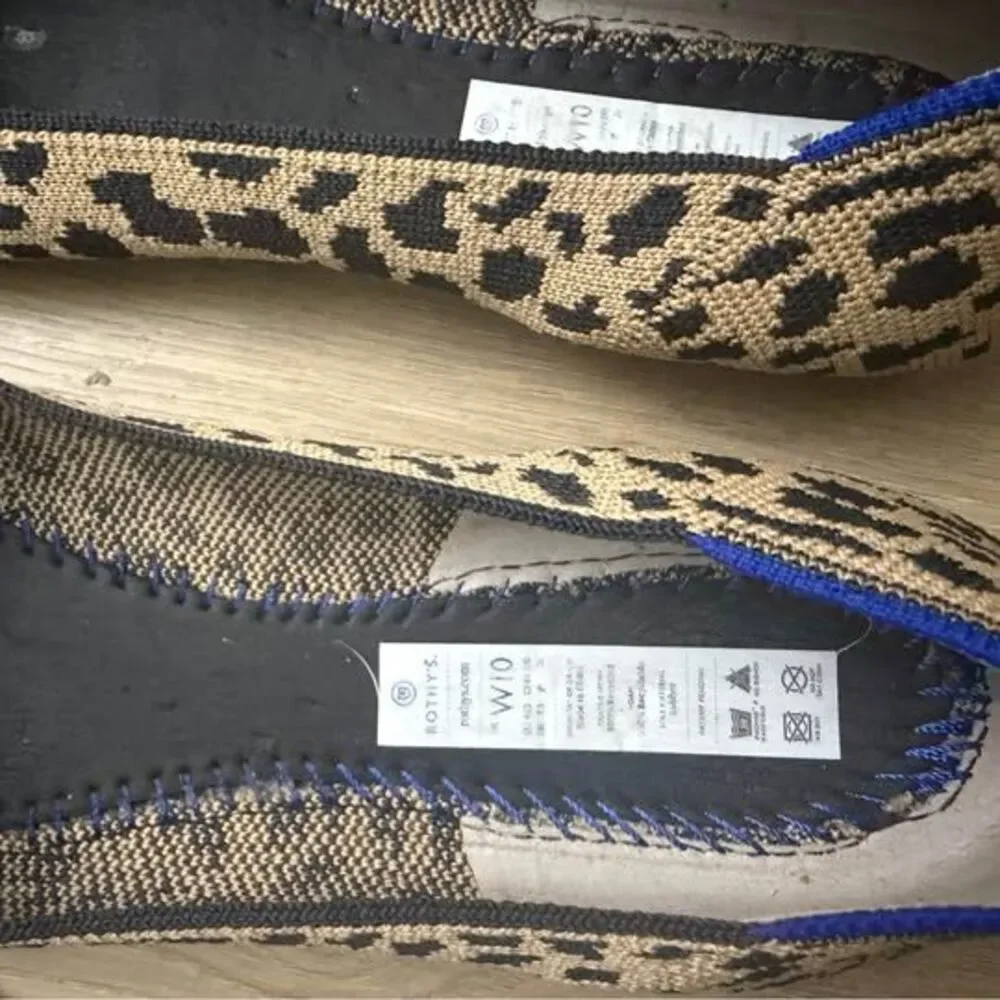 Rothy's The Point Leopard Flats Size W10